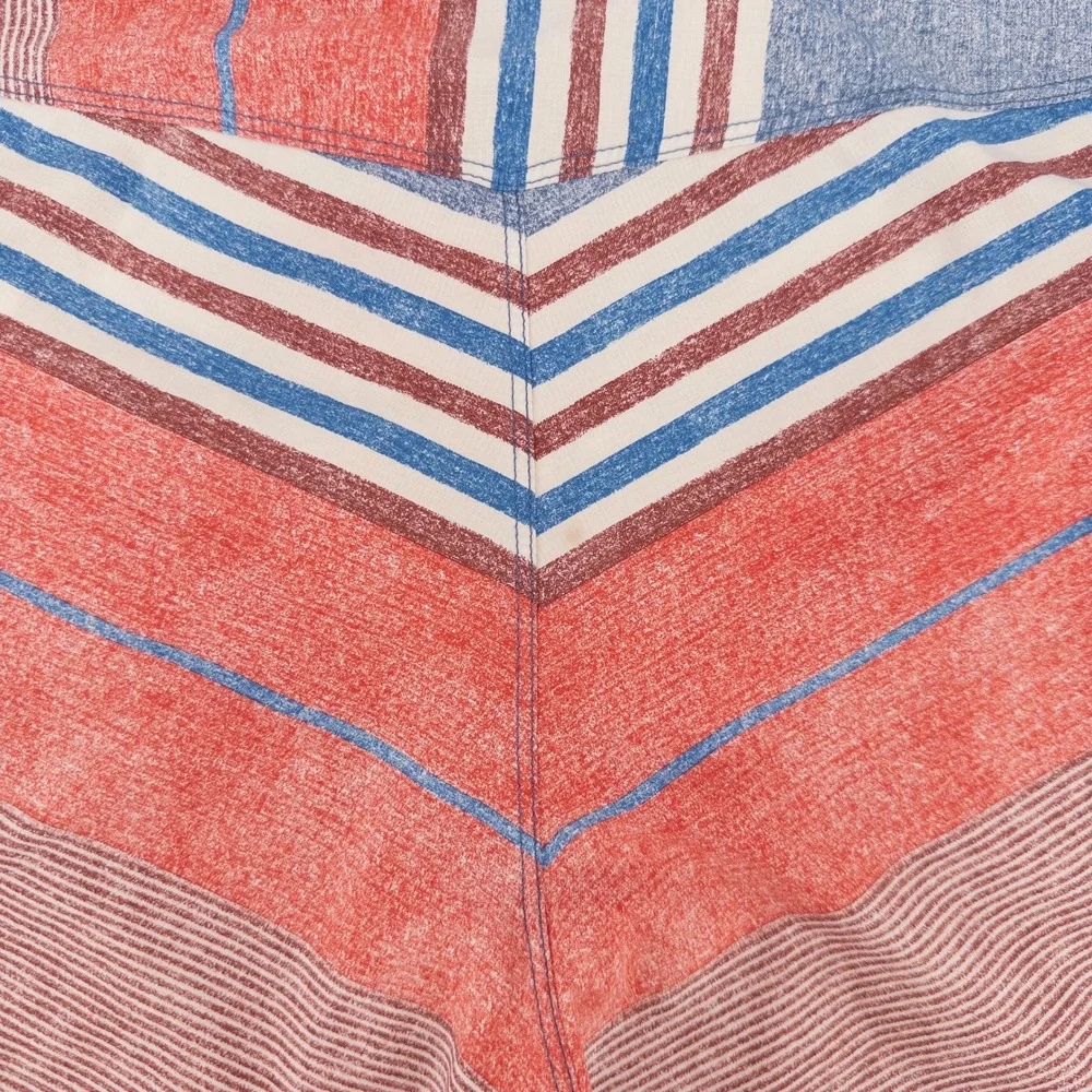 Patagonia‎ Mens 38 Board Shorts Blue Red Striped Printed Stretch Planing 86600